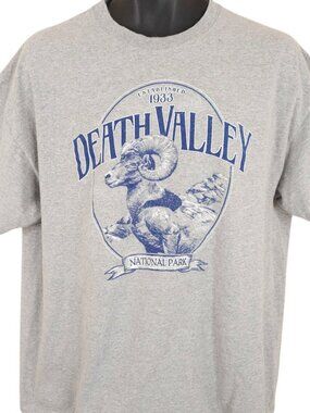 Death Valley T Shirt Mens Size XL Gray National Park Bighorn Sheep Desert